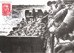 47 - Les oprations terrestres : Les soldats amricains prennent place dans les pniches de dbarquement 1