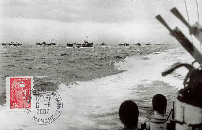 42 -  Les oprations terrestres : L'armada allie avance vers les ctes normandes 1