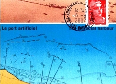 95 -  Les lieux du dbarquement : Arromanches, les lments d'assemblage du port artificiel 1