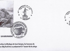 57 - Les oprations terrestres : Les premires vagues d'assaut arrivent en vue des plages,  l'abri derrire le blindage des barges 4