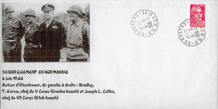 149 - Les gnraux Bradley, Gerow et Collins avec le gnral Eisenhower