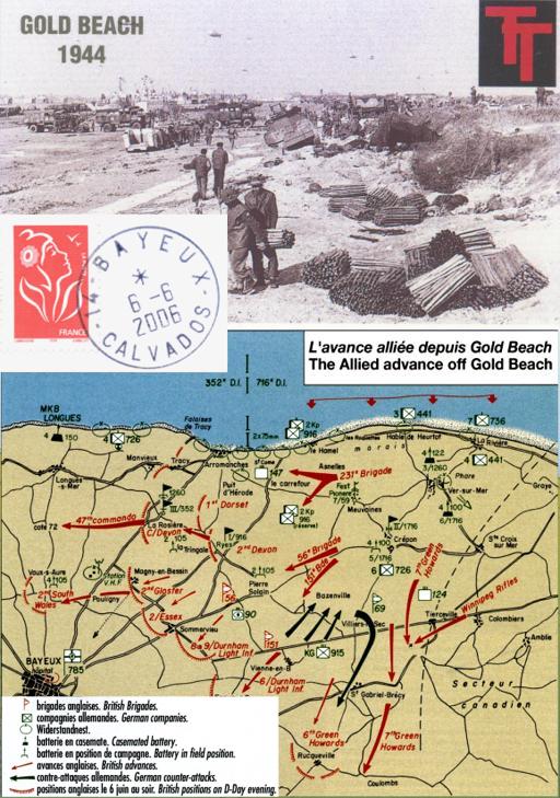 91 -  Les lieux du dbarquement : Gold beach 1