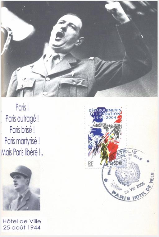 76 - Le Gnral de Gaulle s'adresse aux Parisiens depuis l'Htel de Ville